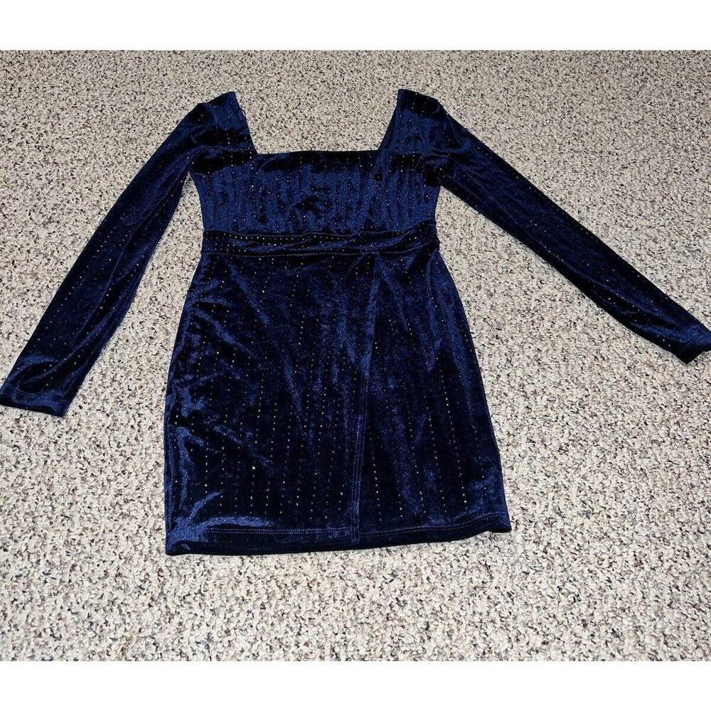 Windsor Navy Blue Velvet Dress Size Large New With Tags. - Picture 1 of 5